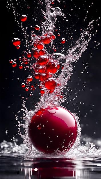 Photo la rencontre étonnante de la cerise et de l'eau