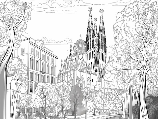 Rencontre iconique Explorant la Sagrada Família L'architecture distinctive dans un environnement urbain animé