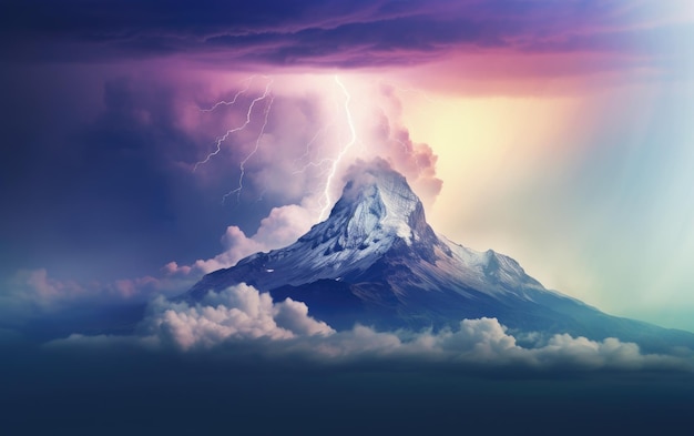 La rencontre intense entre orages et montagnes majestueuses
