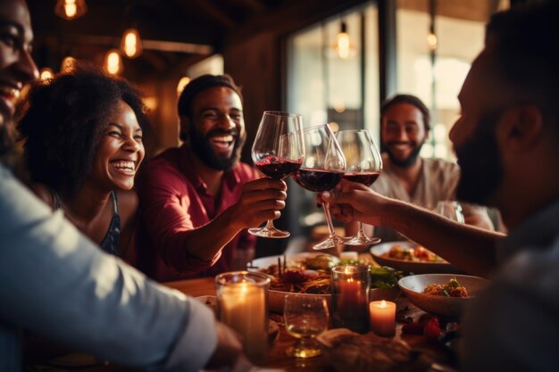 Rencontre sociale de jeunes interraciaux et consommation de vin rouge