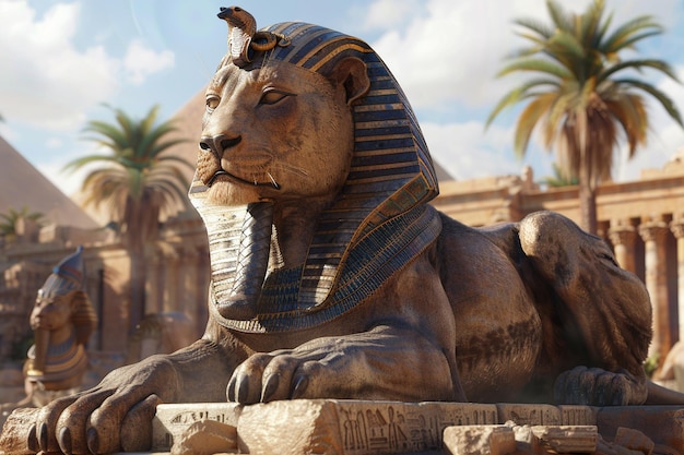 Rencontrez la majestueuse présence d'un sphinx régal génératif ai