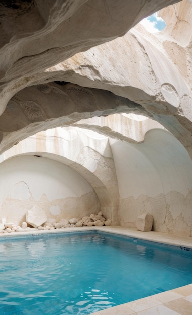 Render intérieur contemporain conception 3D de piscine intérieure