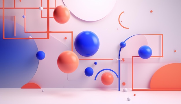 Rendering 3D abstrait d'une conception géométrique moderne en forme de balle