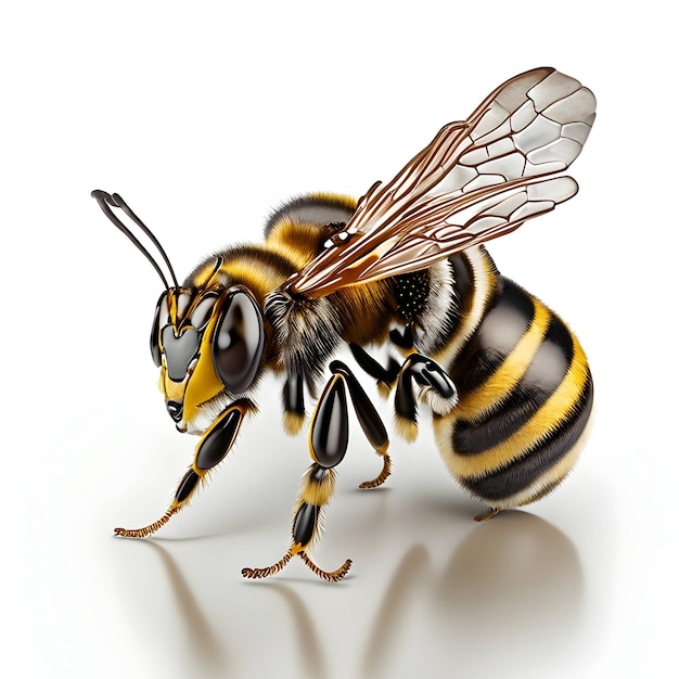 Rendering 3d Africanized Bee Animal AI Generative (Générateur d'intelligence artificielle d'abeilles et d'animaux africains)