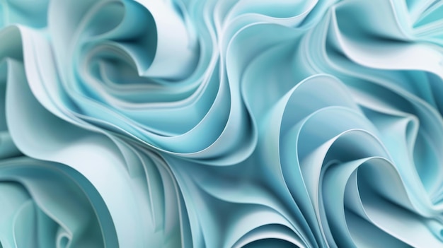 Rendering 3D animé de papier roulé avec un fond bleu pastel