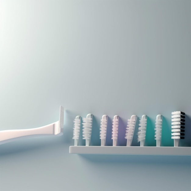 Photo rendering 3d de l'arrière-plan de l'emballage de la brosse à dents