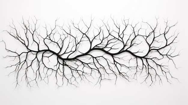 Photo rendering 3d d'une branche d'arbre sèche sur un fond blanc