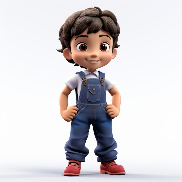 Rendering en 3D de Cartoon Boy Avery dans le style hispanique