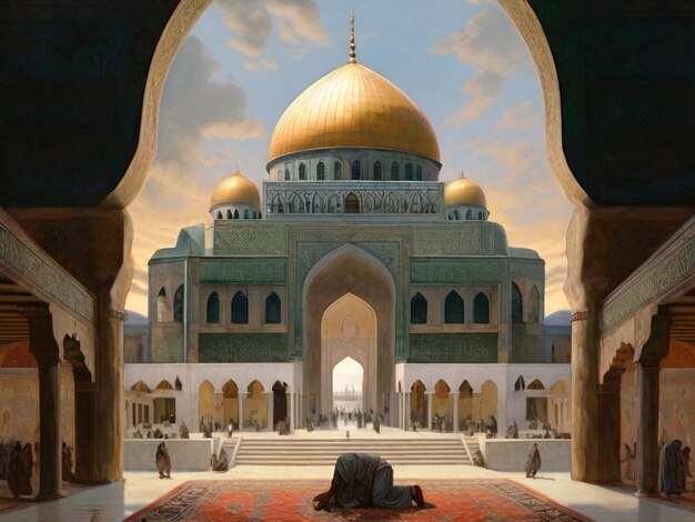 Rendering 3D de la conception de la mosquée