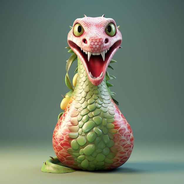 Rendering 3D de dessins animés comme le fruit du serpent