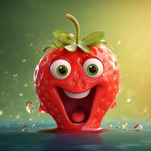 Rendering 3D de dessins animés comme Strawberry