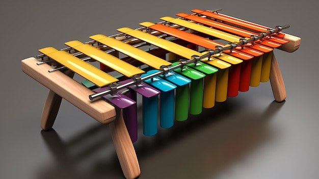 Photo rendering 3d du métalophone xylophone