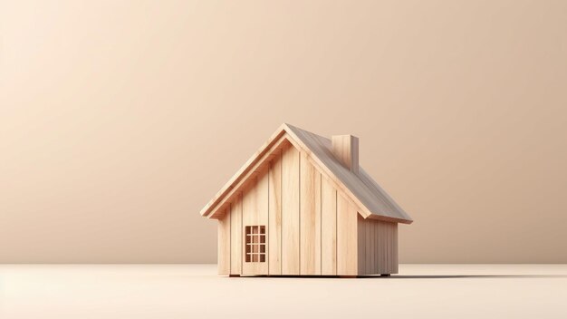 Photo rendering 3d du modèle extérieur de la maison en bois