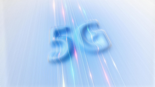 Rendering 3D du réseau 5G Connexion Internet à haute vitesse