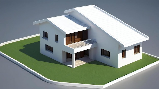 Photo rendering 3d élégant et compact d'un design de maison contemporain concept pour l'immobilier ou la propriété