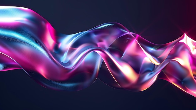 Rendering 3D Foil holographique Structure ondulée Couleurs vives Arrière-plan moderne