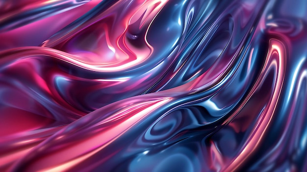 Rendering 3D d'un fond abstrait coloré avec un motif ondulé Les couleurs sont vives et saturées et les vagues sont lisses et fluides