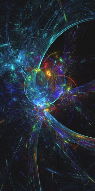 Rendering 3D d'un fond fractal abstrait et multicolore