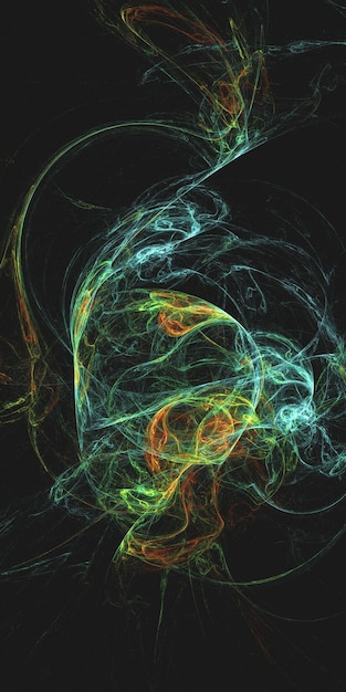 Rendering 3D d'un fond fractal abstrait et multicolore