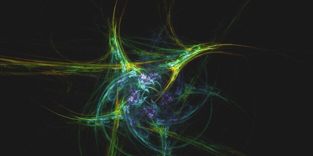 Rendering 3D d'un fond fractal abstrait et multicolore
