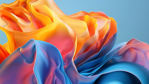 Rendering 3D de formes abstraites colorées et ondulées