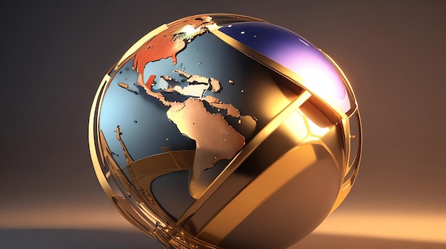 Rendering 3D d'un globe sur un fond abstrait