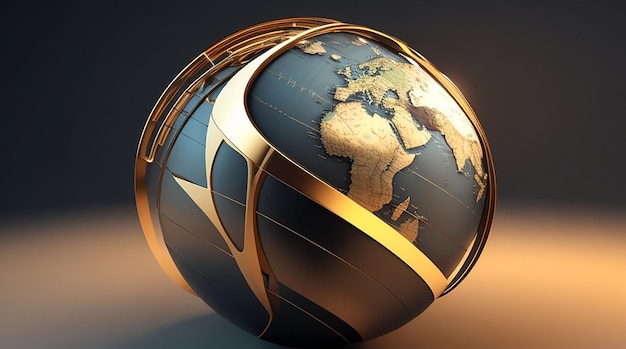 Rendering 3D d'un globe sur un fond abstrait