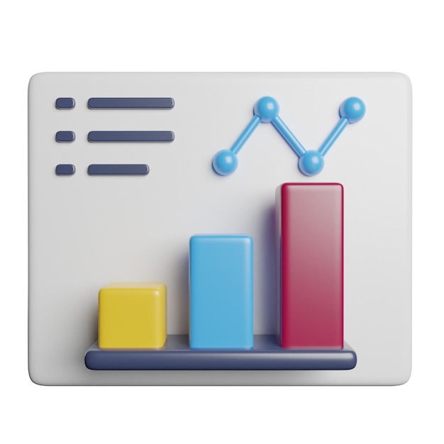 Rendering 3D d'un graphique statistique des entreprises