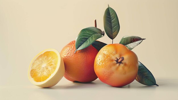 Photo rendering 3d d'un groupe d'oranges