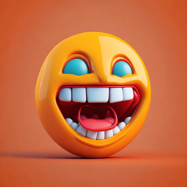 Rendering 3D de l'icône de l'émoji du sourire