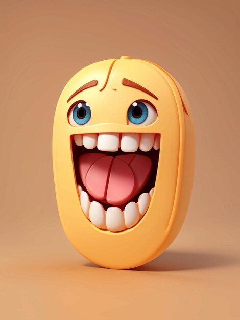 Rendering 3D de l'icône de l'émoji du sourire