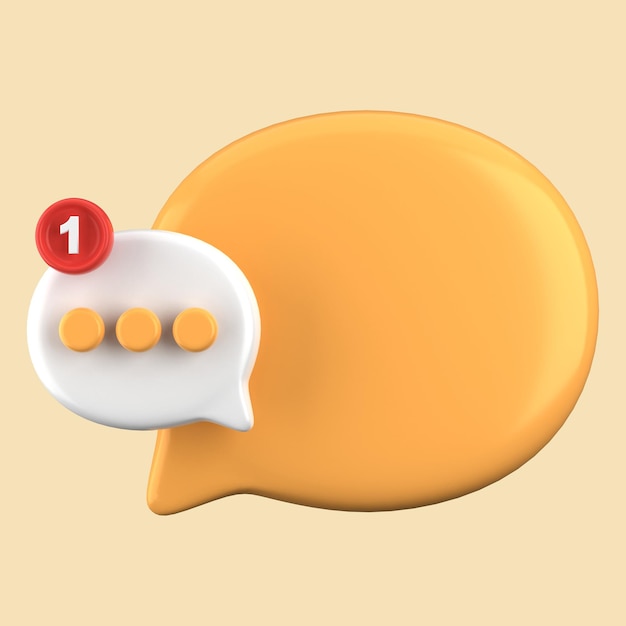 Rendering 3D des icônes de bulle de parole 3D Set d'icônes de chat Set de boîte de chat 3D de bule de parole
