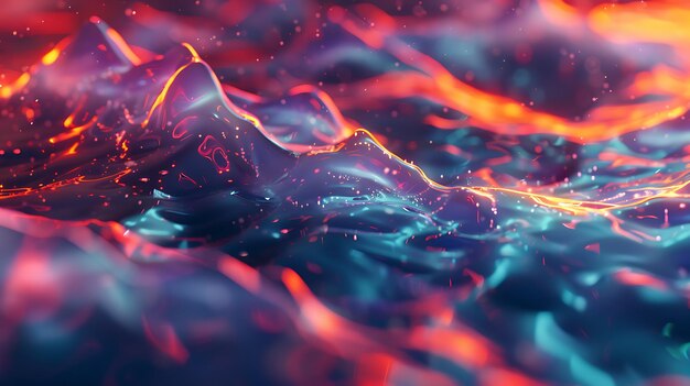 Rendering 3D d'un liquide abstrait coloré