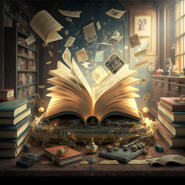 Rendering en 3D de livres dépliés