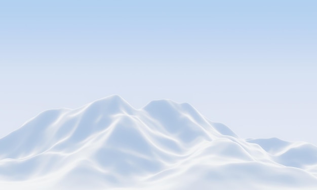 Rendering 3D de la montagne enneigée Territoire blanc