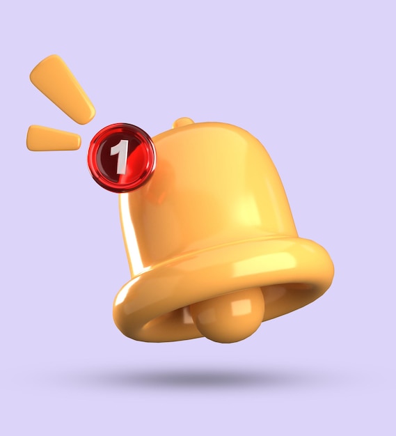 Rendering 3D de la notification de la cloche Set d'icônes pastel 3D