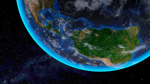 Rendering 3D de la planète Terre