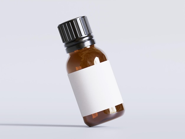 Rendering 3D réaliste de la bouteille pour l'endroit Aromathérapie aromatique Ingrédients naturels Fabrication de bougies