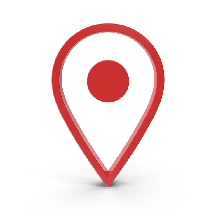 Photo rendering 3d réaliste carte de localisation pin pointeur gps marqueurs rouges cartes de symbole de localisation gps navigation