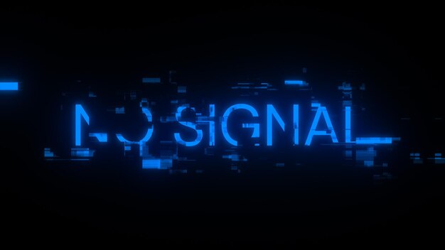 Rendering 3D sans texte de signal avec des effets d'écran de glitches technologiques