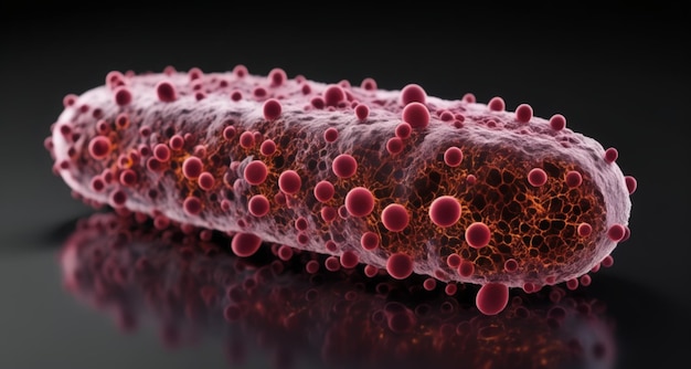 Photo rendering 3d vif d'un organisme microscopique peut-être un virus ou une bactérie avec un réflecteur