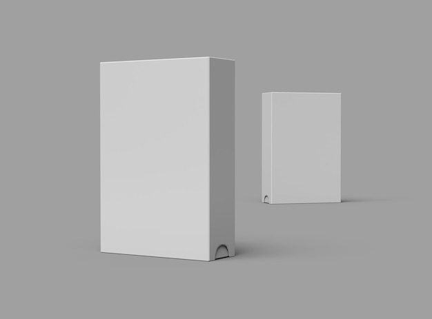 Rendering d'une boîte à tiroirs coulissante rectangulaire sur un fond clair