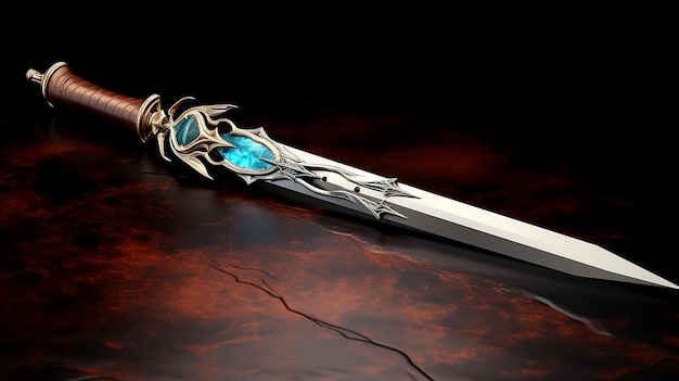 Photo rendering de haute qualité d'une épée médiévale