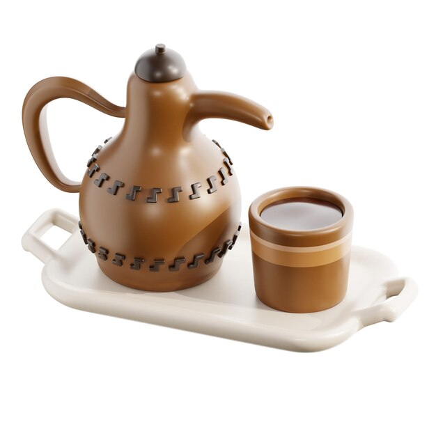 Rendering d'illustration de l'icône isolée de la boisson du Ramadan en 3D