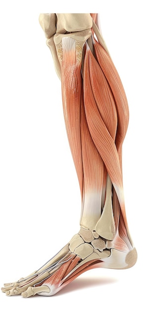 Photo rendering tridimensionnel d'une illustration précise de l'anatomie du soleus pour les sciences médicales et la biologie