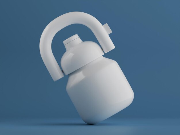 Rendeur 3D d'une bouteille d'eau isolée