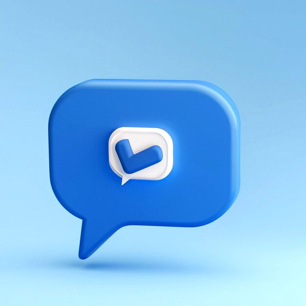 Rendez-vous 3D du bleu comme une icône dans la bulle de parole Concept de médias sociaux