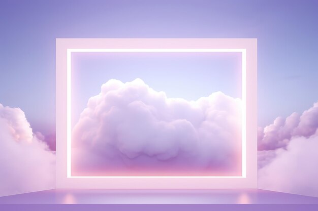 Rendez-vous 3D d'un fond minimaliste abstrait de nuages pastel