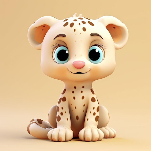 Photo rendez-vous 3d d'un guépard