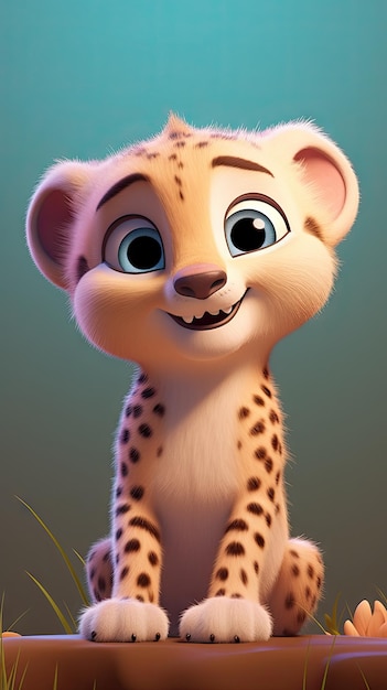 Photo rendez-vous 3d d'un guépard